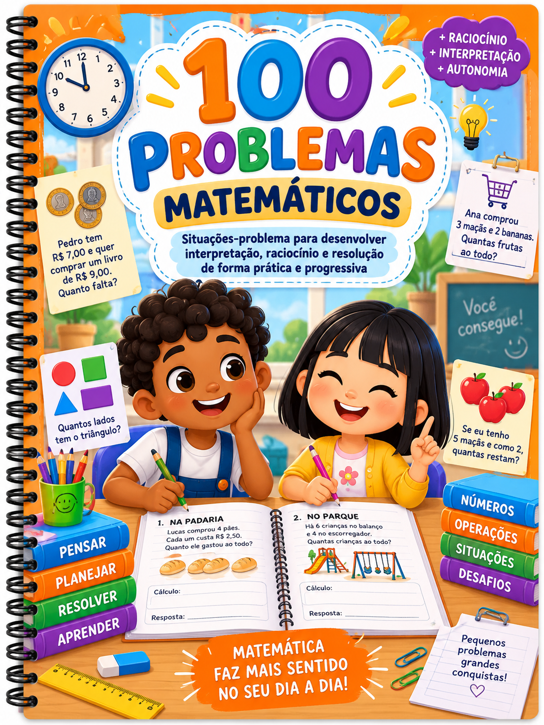 Capa do bônus 100 Problemas Matemáticos